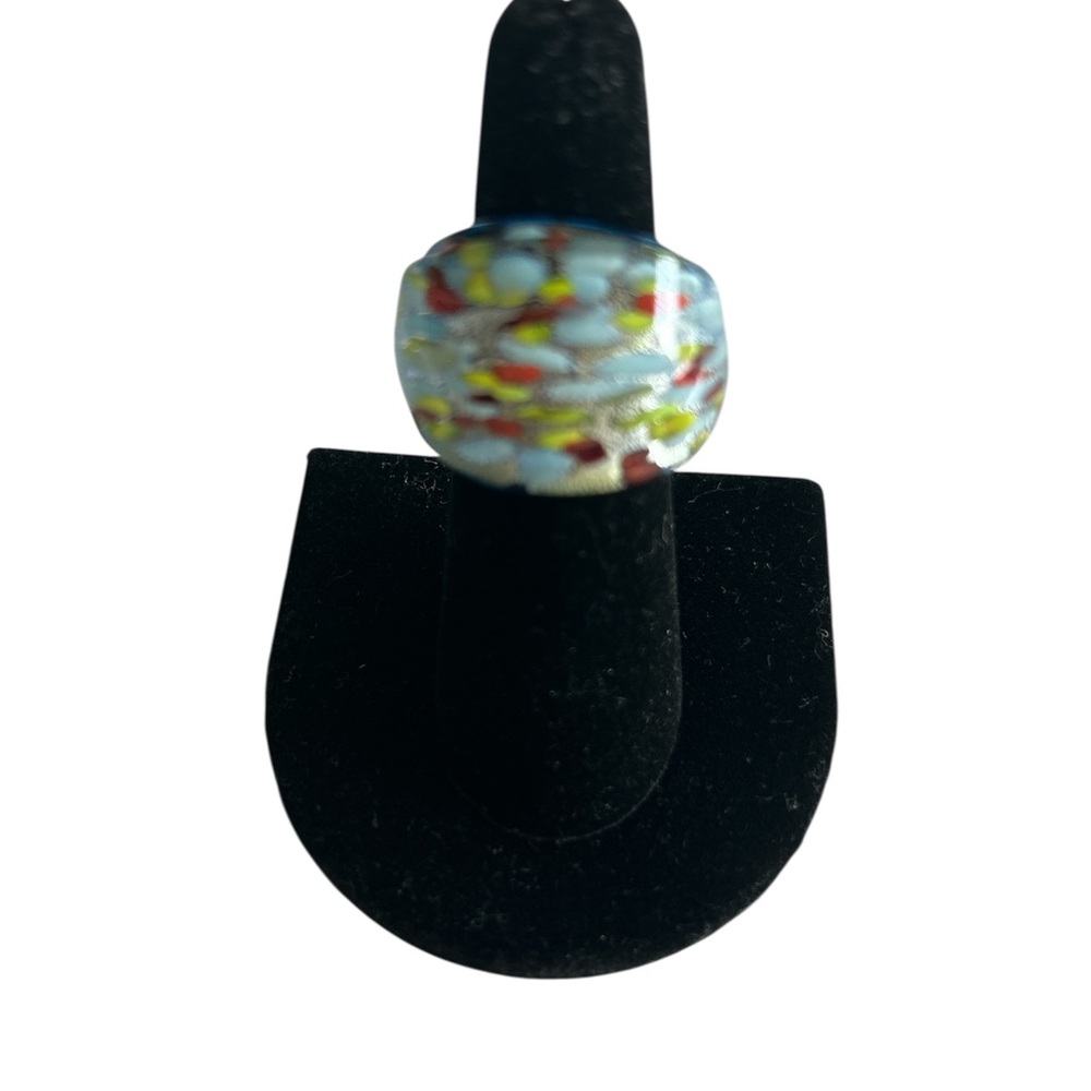 Murano Blue Under The Sea Glass Ring